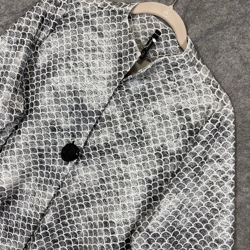 IC by Connie K Blazer Topper Womens Sz XL Black Gray Shimmer Reptile Print